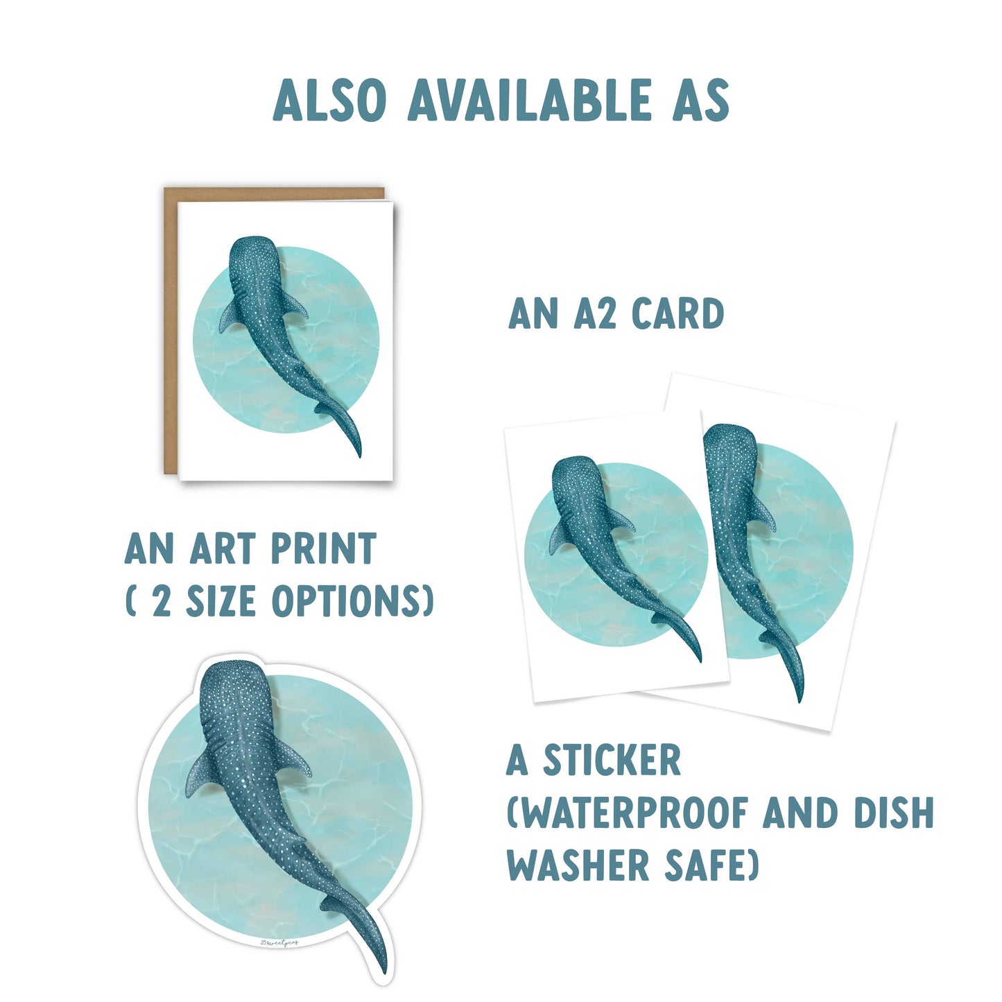 Whale Shark Sticker, Ocean Sticker, Shark Sticker
