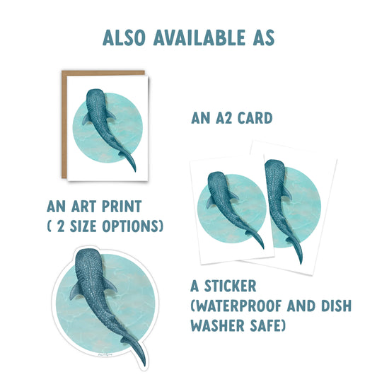 Whale Shark Sticker, Ocean Sticker, Shark Sticker