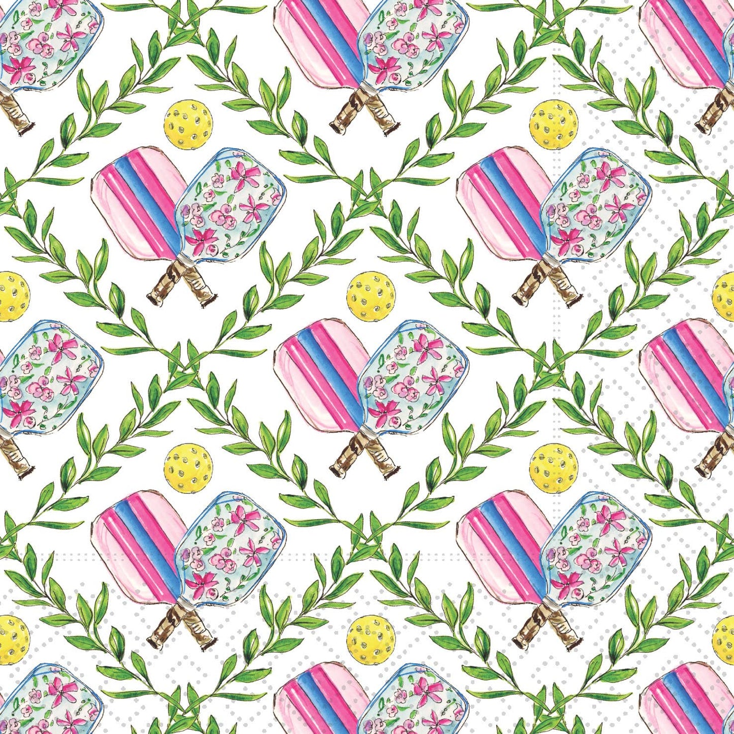 Paper Cocktail Napkins 20 Ct Pickleball Game Rosanne Beck