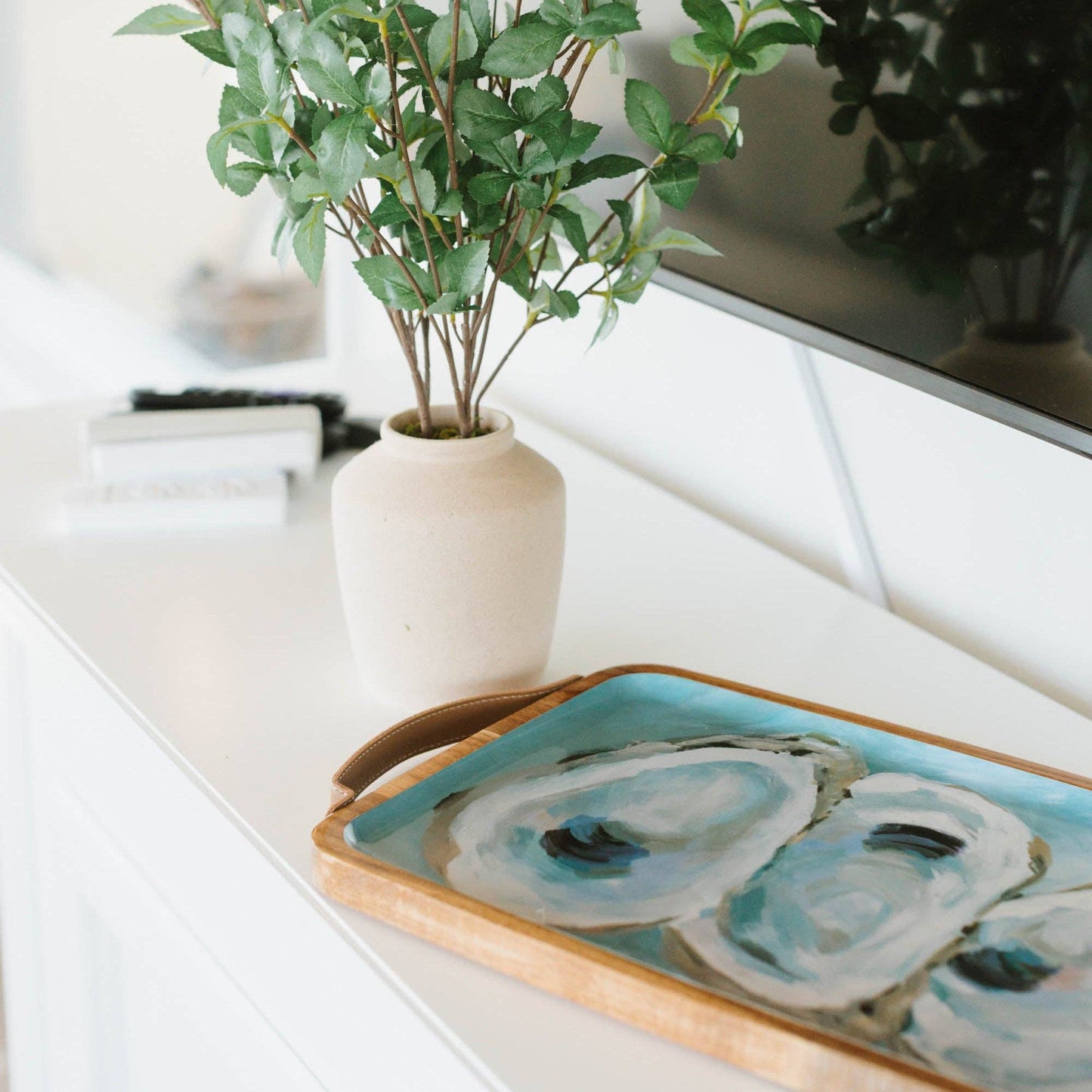 Wooden Serving Tray (Rectangle) - Coastal Oysters