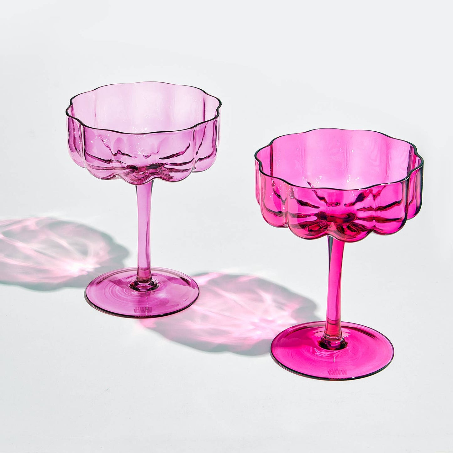 Flower Wave Champagne Coupe Cocktail Glassware | Set of 2