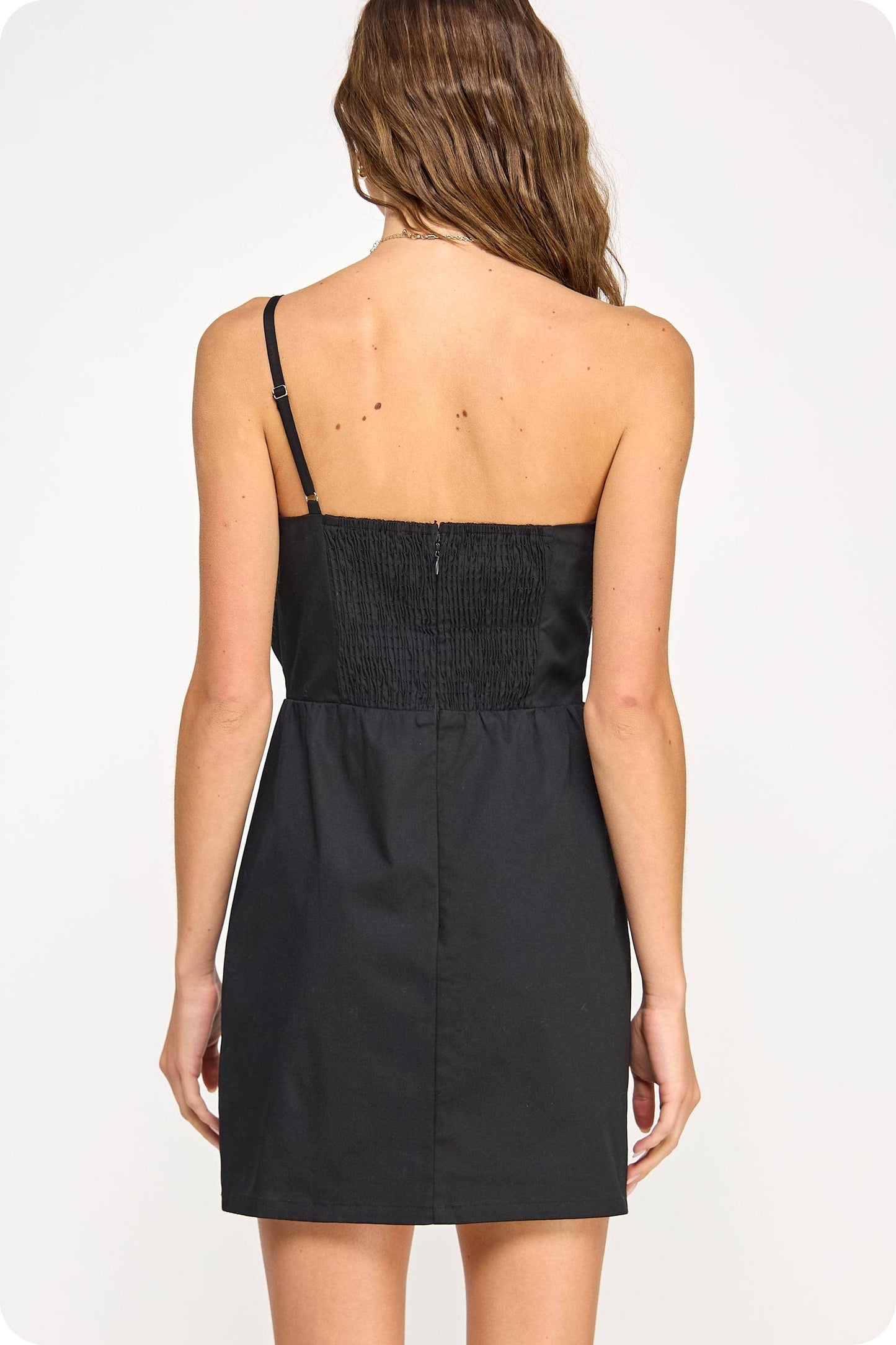 Knotted Flower Bow Mini Dress