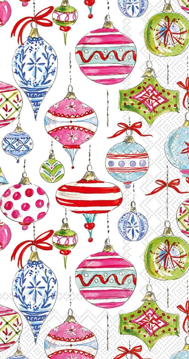 Paper Guest Towel 16 Ct Merry Vintage Ornaments Rosanne Beck