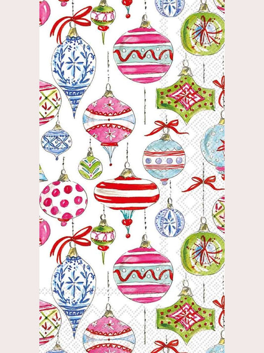 Paper Guest Towel 16 Ct Merry Vintage Ornaments Rosanne Beck