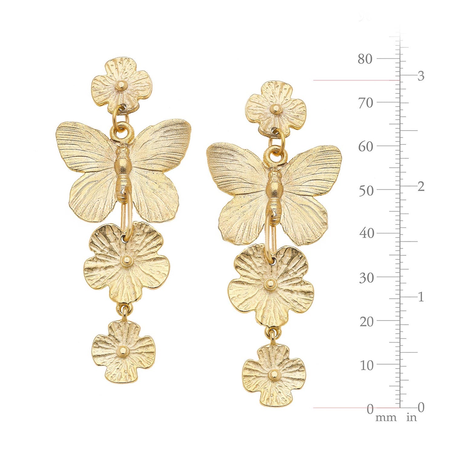 Butterfly + Flower Tier Earrings