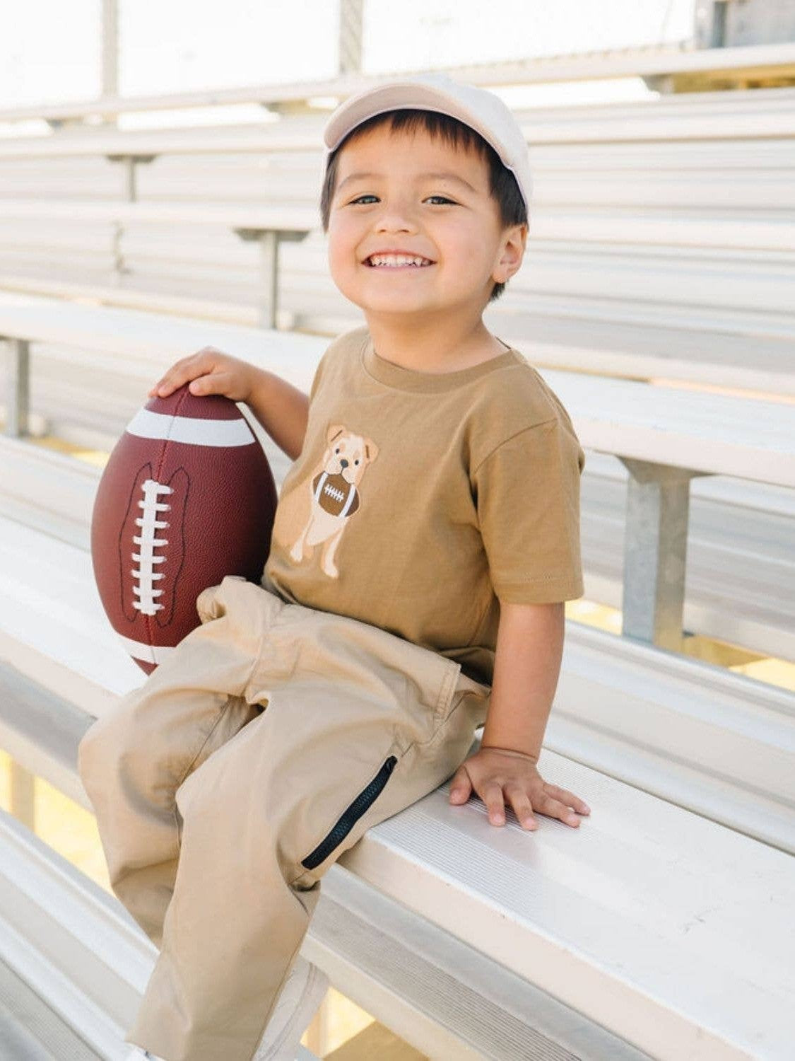 Bulldog Football Patch Short Sleeve T-Shirt - Boys Clothing