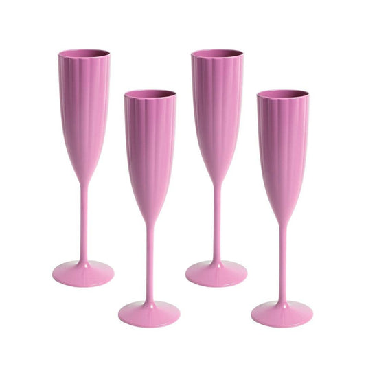 Garden Party Scalloped Acrylic Champagne Flutes, Pink (Set of 4) – SumnerEdit