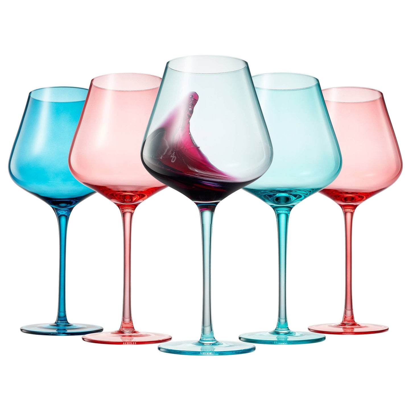 Colors of St. Barth, City Wine Glassware | Set of 5, 20 OZ