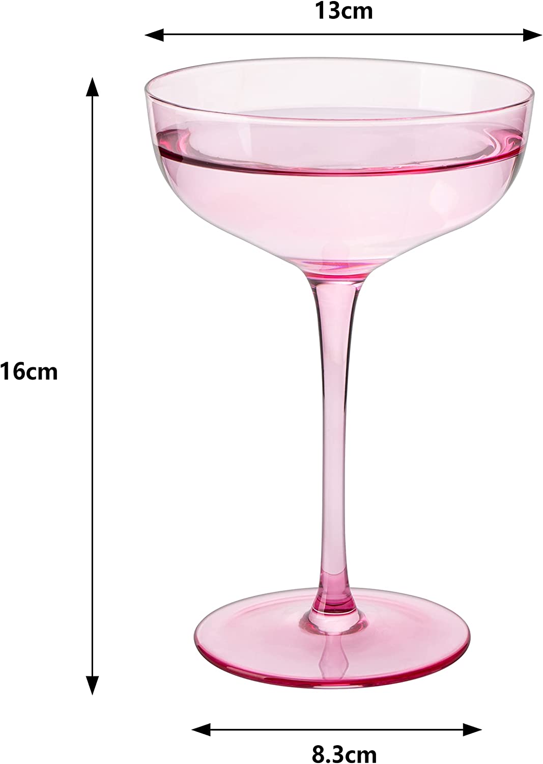 Colored Coupe Glass | 7oz |Rose Color