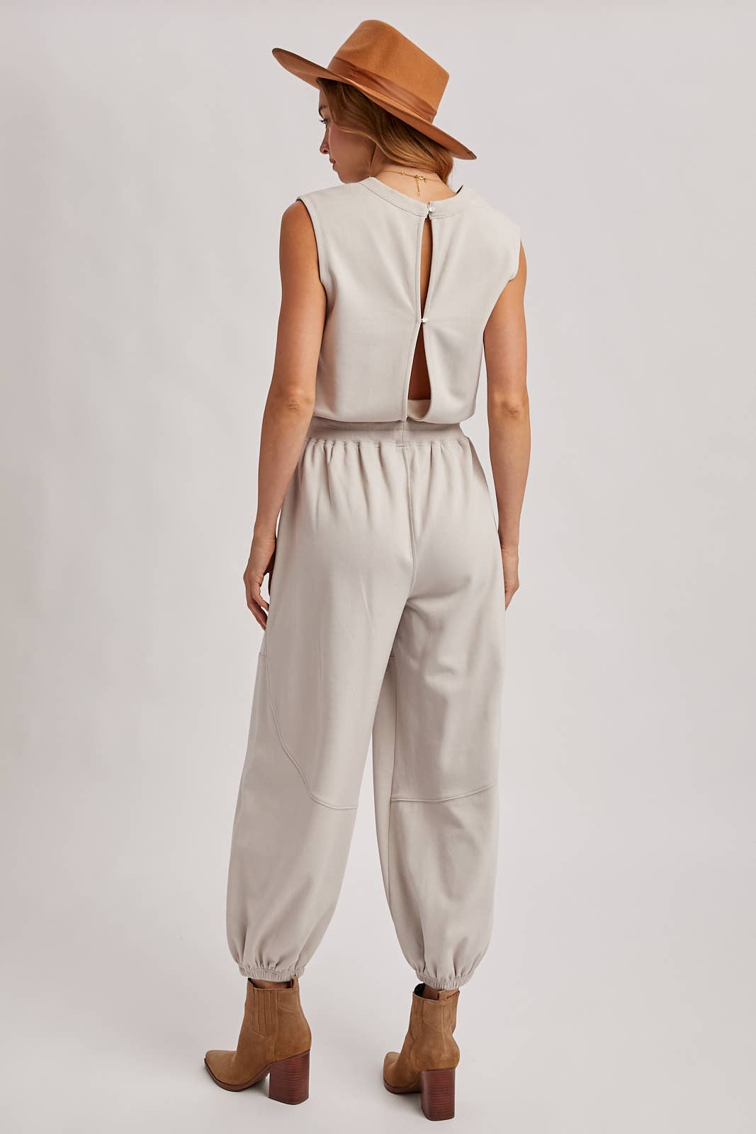 Sleeveless Ecru Jumpsuit