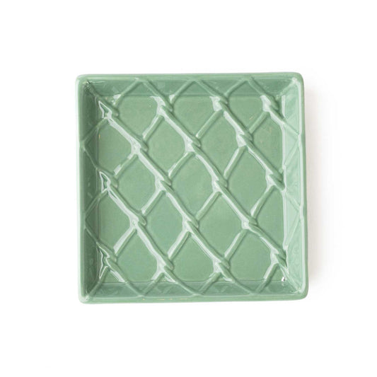 Green Textured Ceramic Beverage Napkin Holder