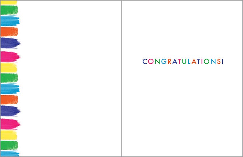 Congratulations Greeting Card - Color Brush Strokes