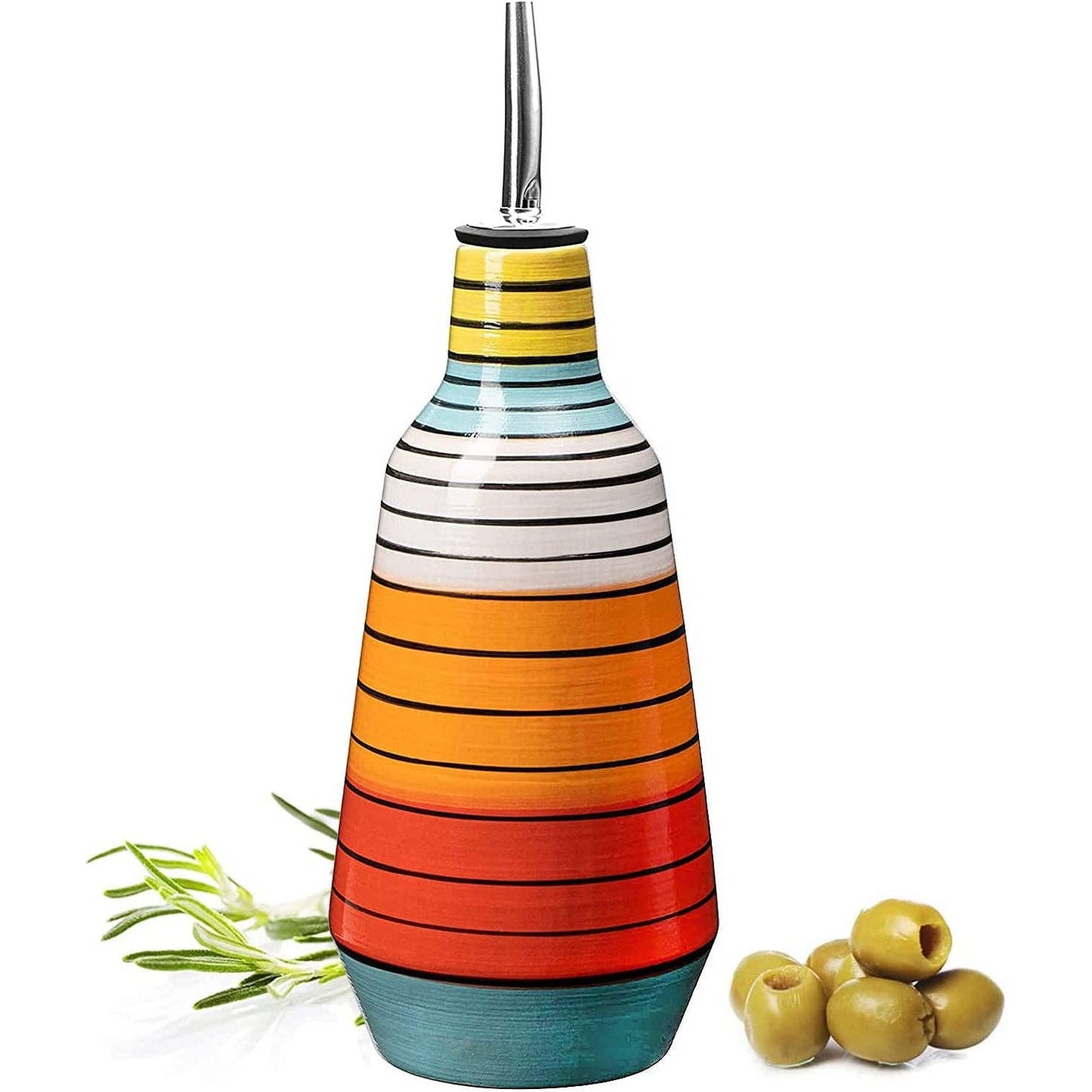 GUTE Olive Oil Dispenser Bottle - Multicolor Yellow Blue Red