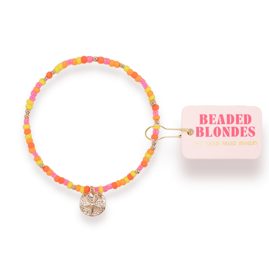 Sand Dollar Charm on Sunkissed Sprinkle Bracelet