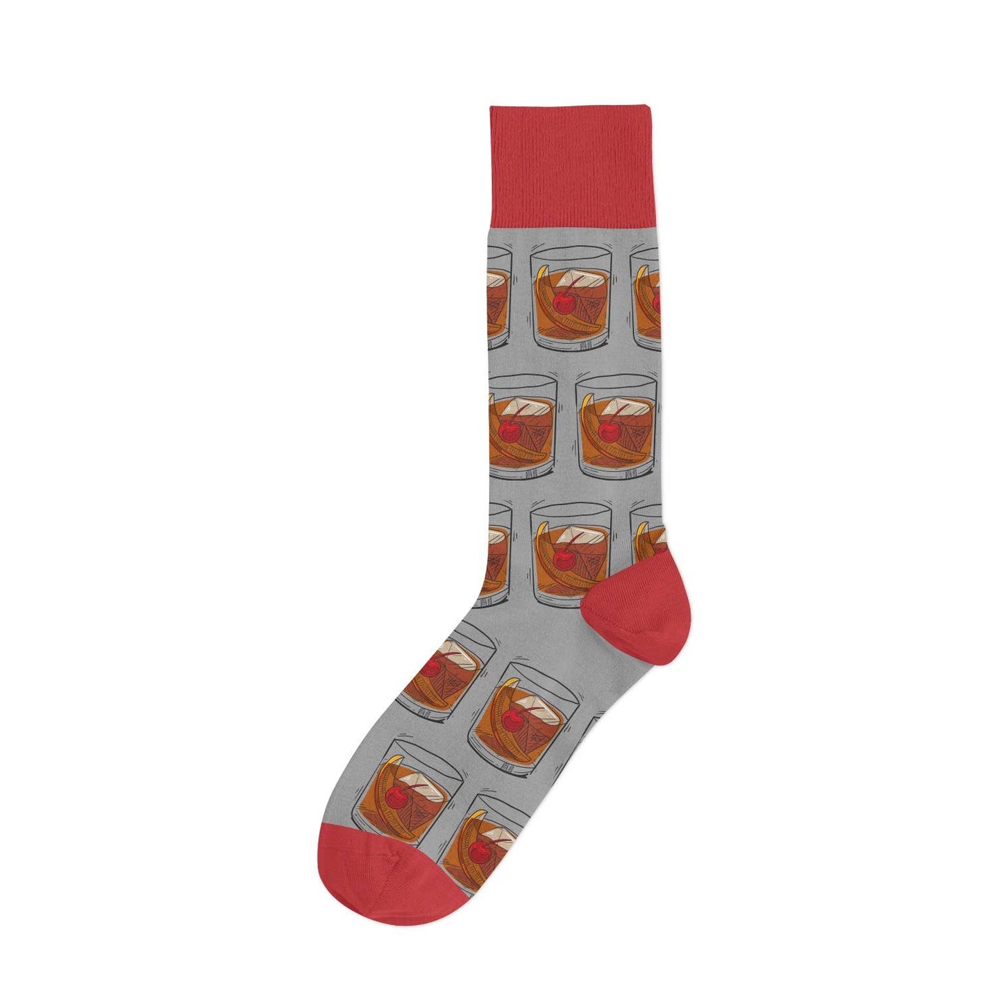 Old Fashioned Bourbon Whiskey Grey Repeat Socks