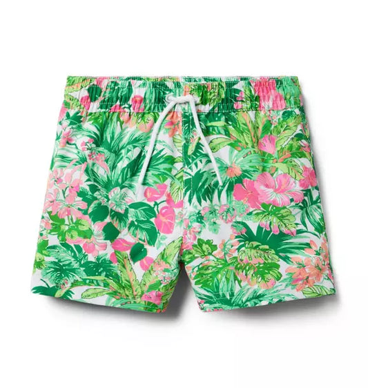 Tropical Floral Print Swimtrunk