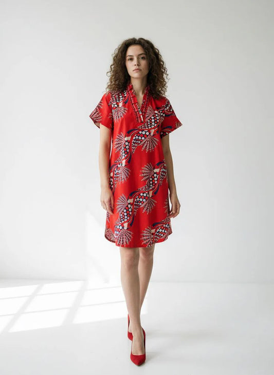 Alana Dress - Crimson Ascent