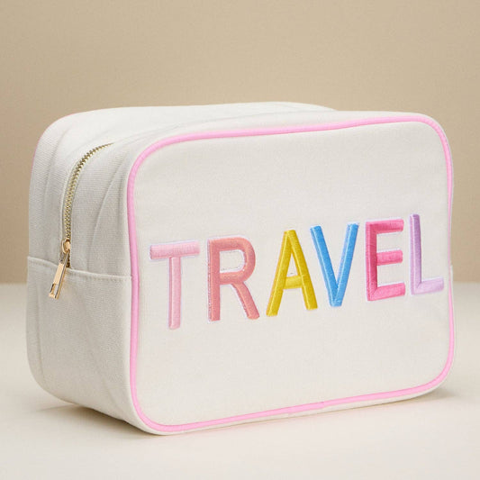 Canvas Travel Bag with Rainbow Lettering