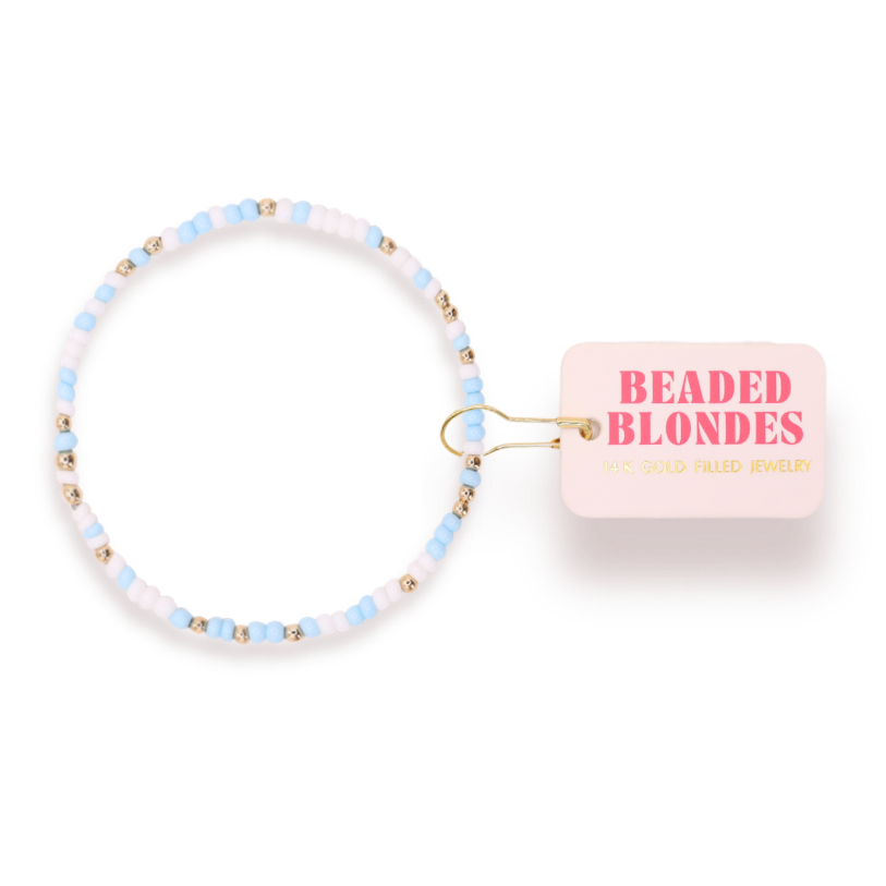 Powder Blue & Luster White Sprinkle Bracelet
