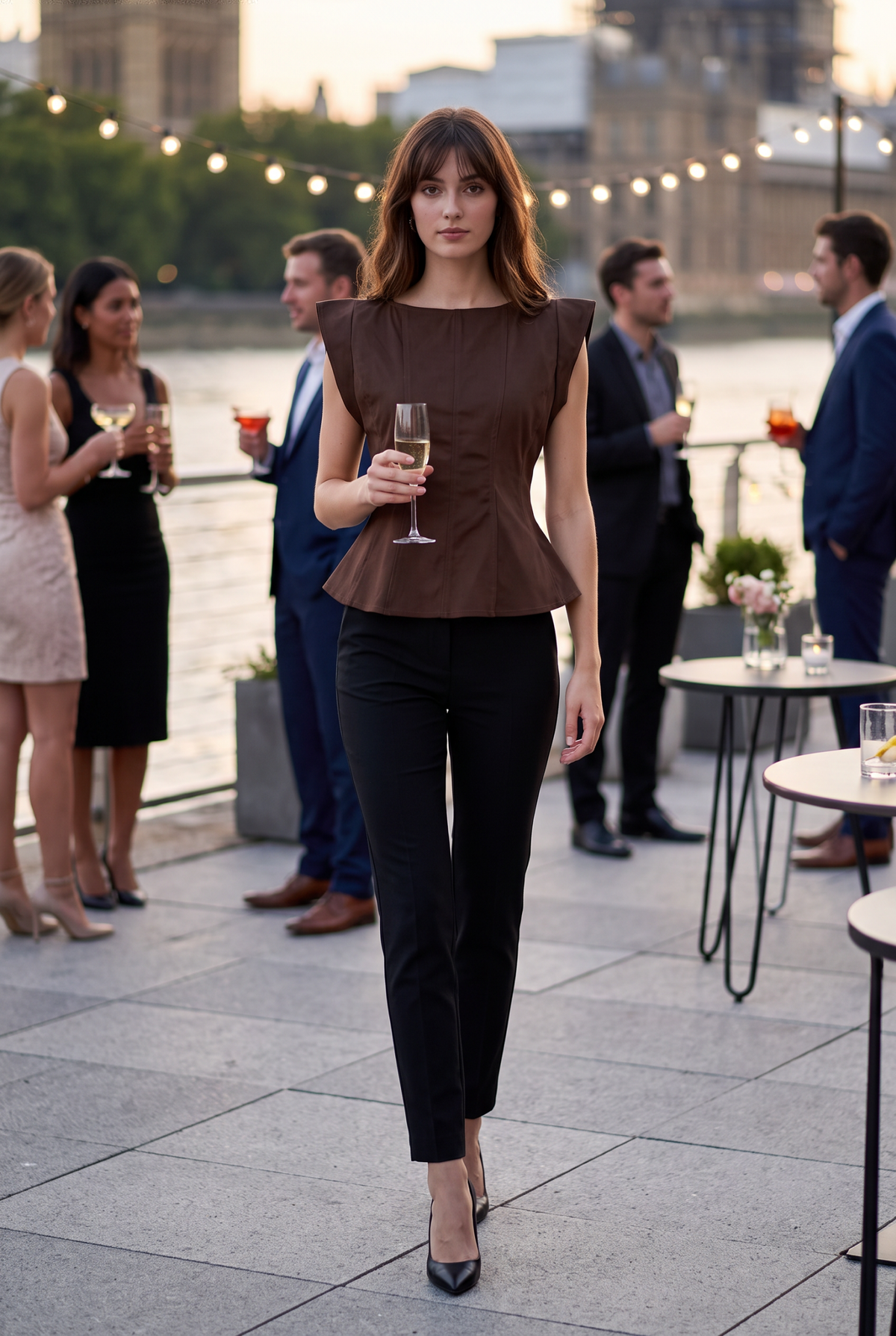 Stretch Cap Sleeve Peplum Top