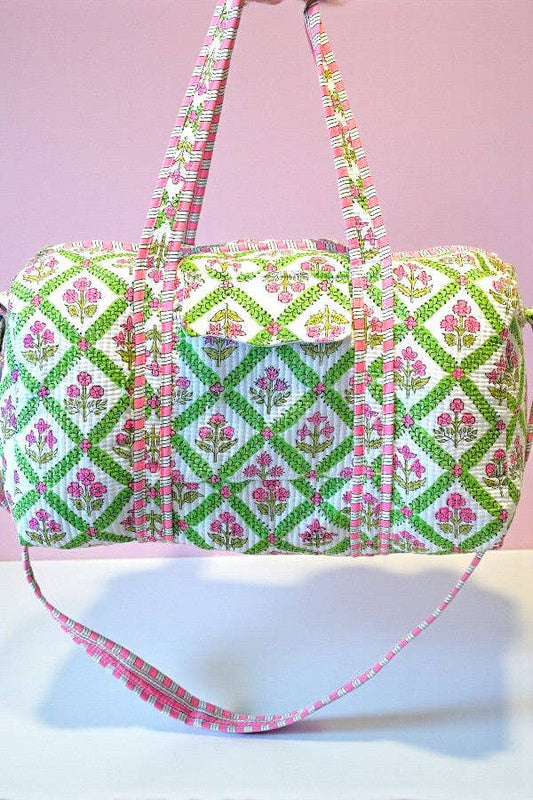Scottie Pink and Green Floral Duffel Bag