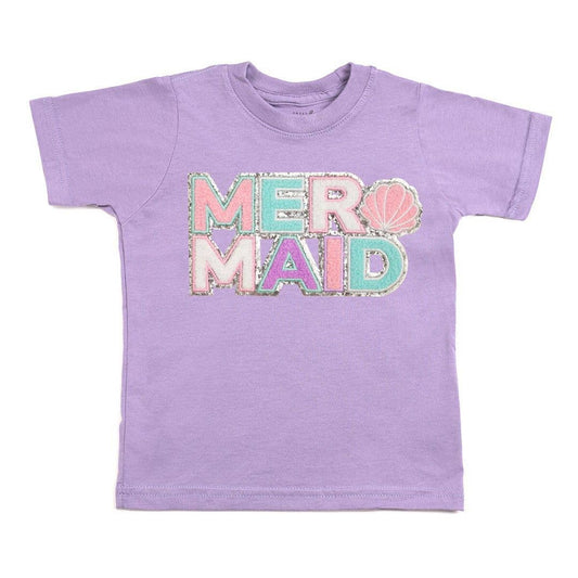 Mermaid Patch Short Sleeve T-Shirt - Kids Summer Tee