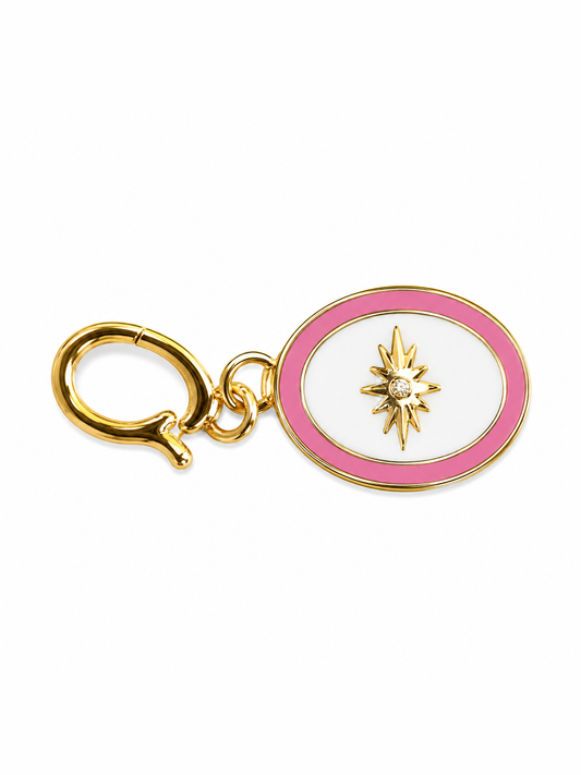 Pink Enamel & White