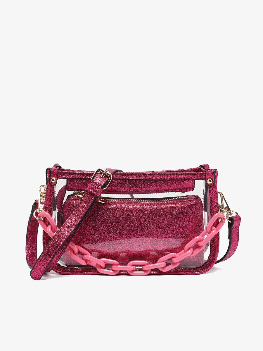 Jessica Stadium Clear Crossbody Bag – Chain Strap | M2226CR