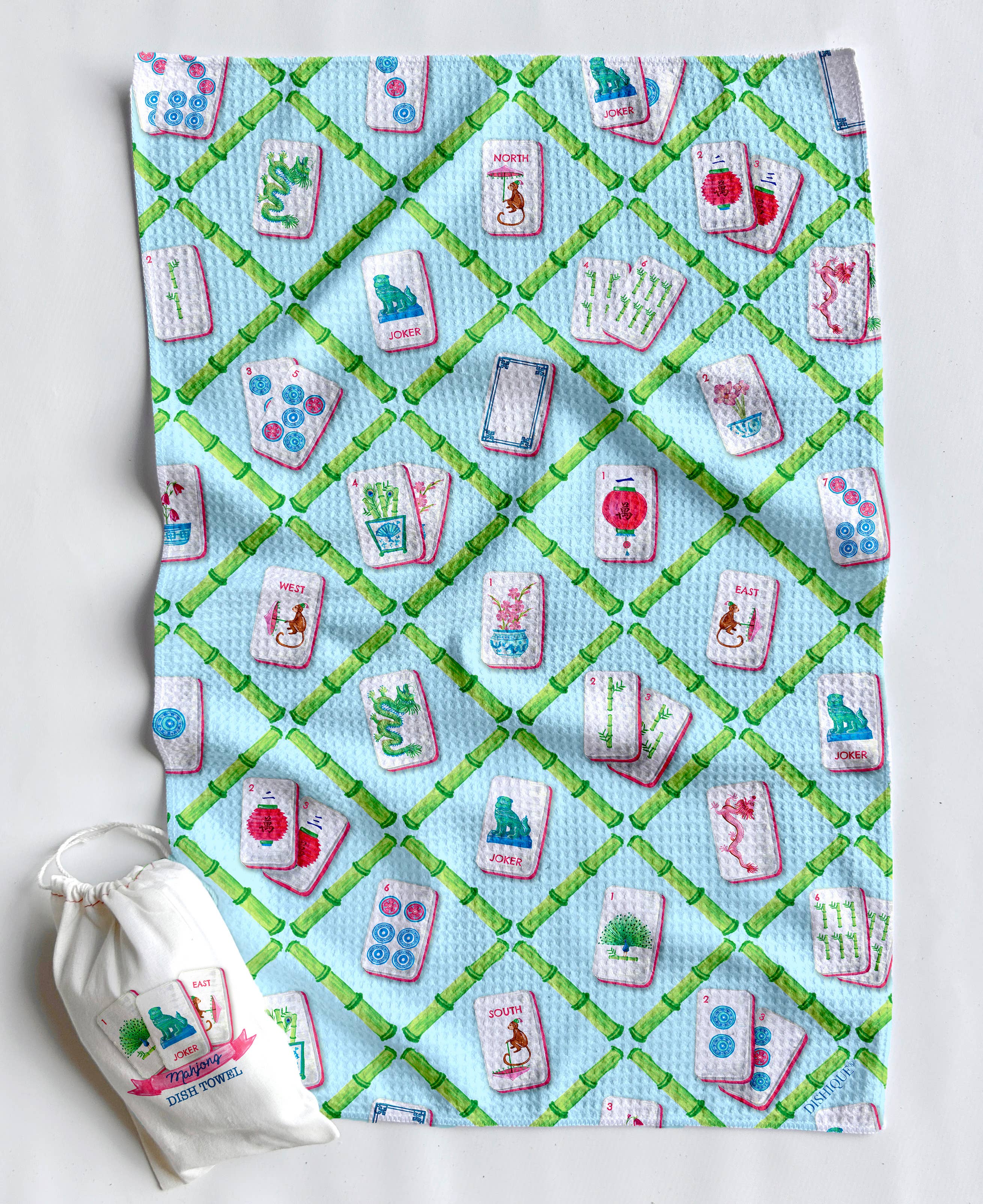 Mahjong Icons Artwork Waffle Towel - Thumbnail 2