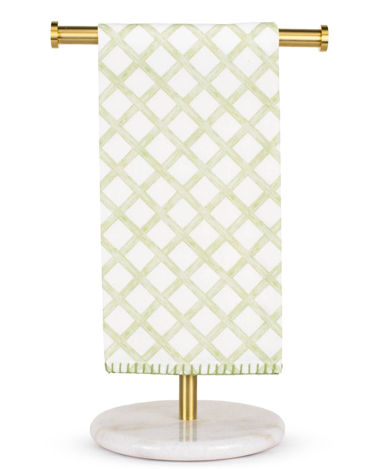 Morgan Bunny Trellis Hand Towels   White/Green/Blue   20x28   Set of 2