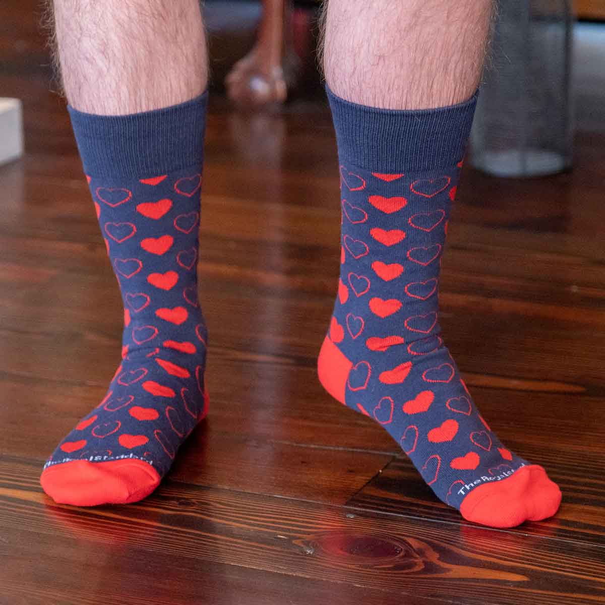 Men's Heart Socks One Size