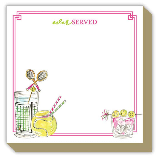 Handpainted Over Served Tennis Cocktails Luxe Notepad