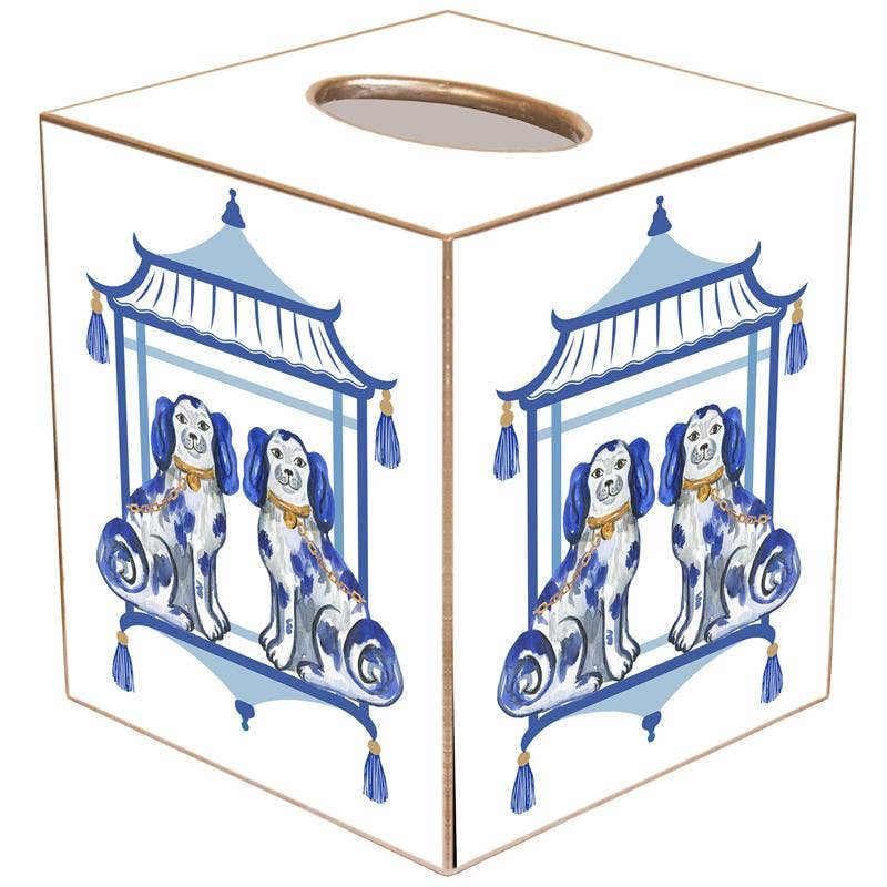 Staffordshire Chic Blue Tissue Box Cover