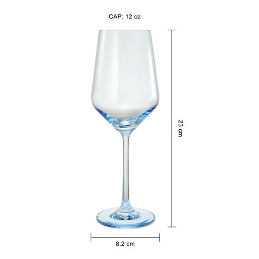 Shades of Blue Colored Crystal Wine Glass