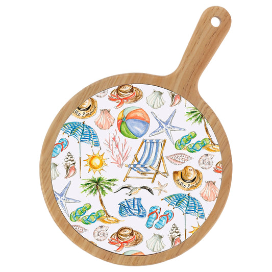 Beach Day Bamboo & Ceramic Cheese Board Rosanne Beck