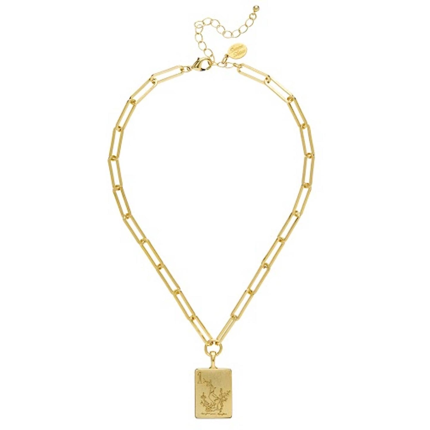 1 Bam Bird Mahjong Tile Paperclip Necklace