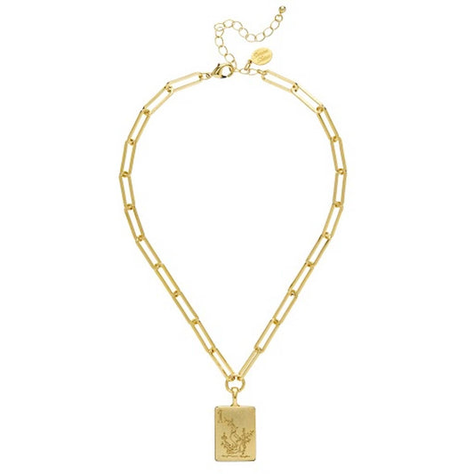 1 Bam Bird Mahjong Tile Paperclip Necklace