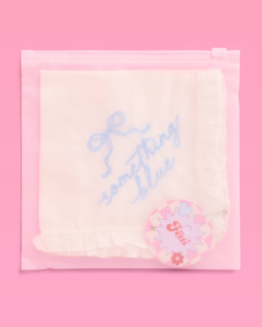 Something Blue Embroidered Handkerchief | Bridal Wedding