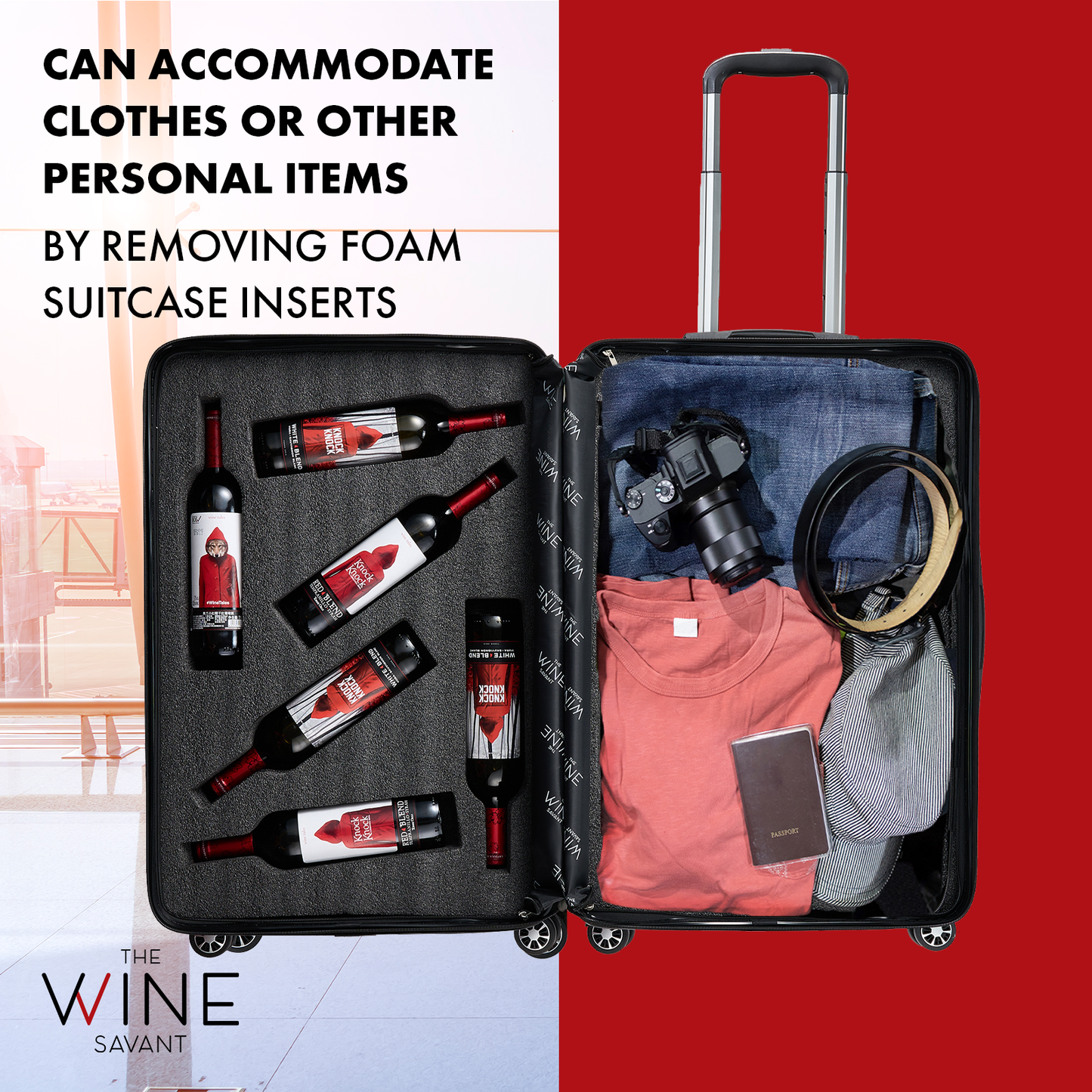 Wine Bottle Suitcase | TSA | For 12 Standard 750 ML Bottles