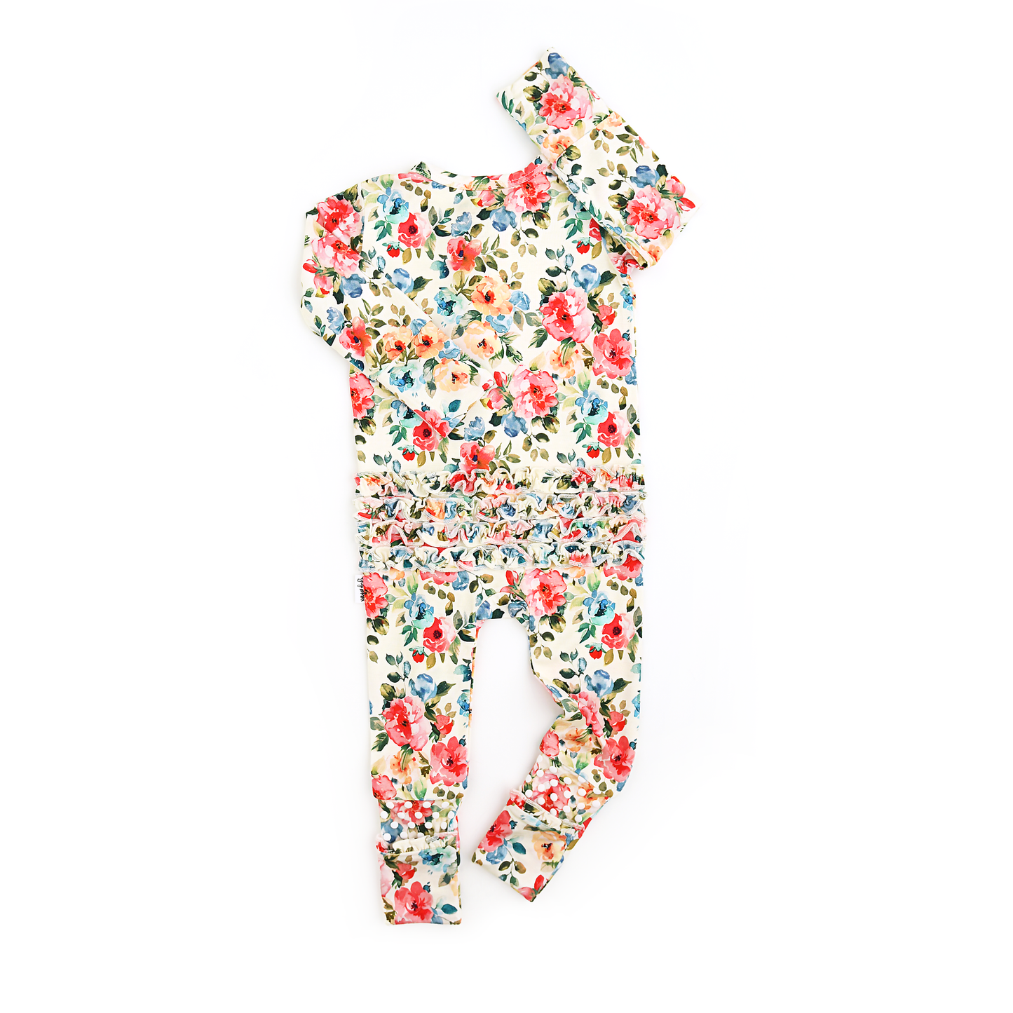 Nayeli RUFFLE ZIP Bamboo One Piece Floral Baby Clothing