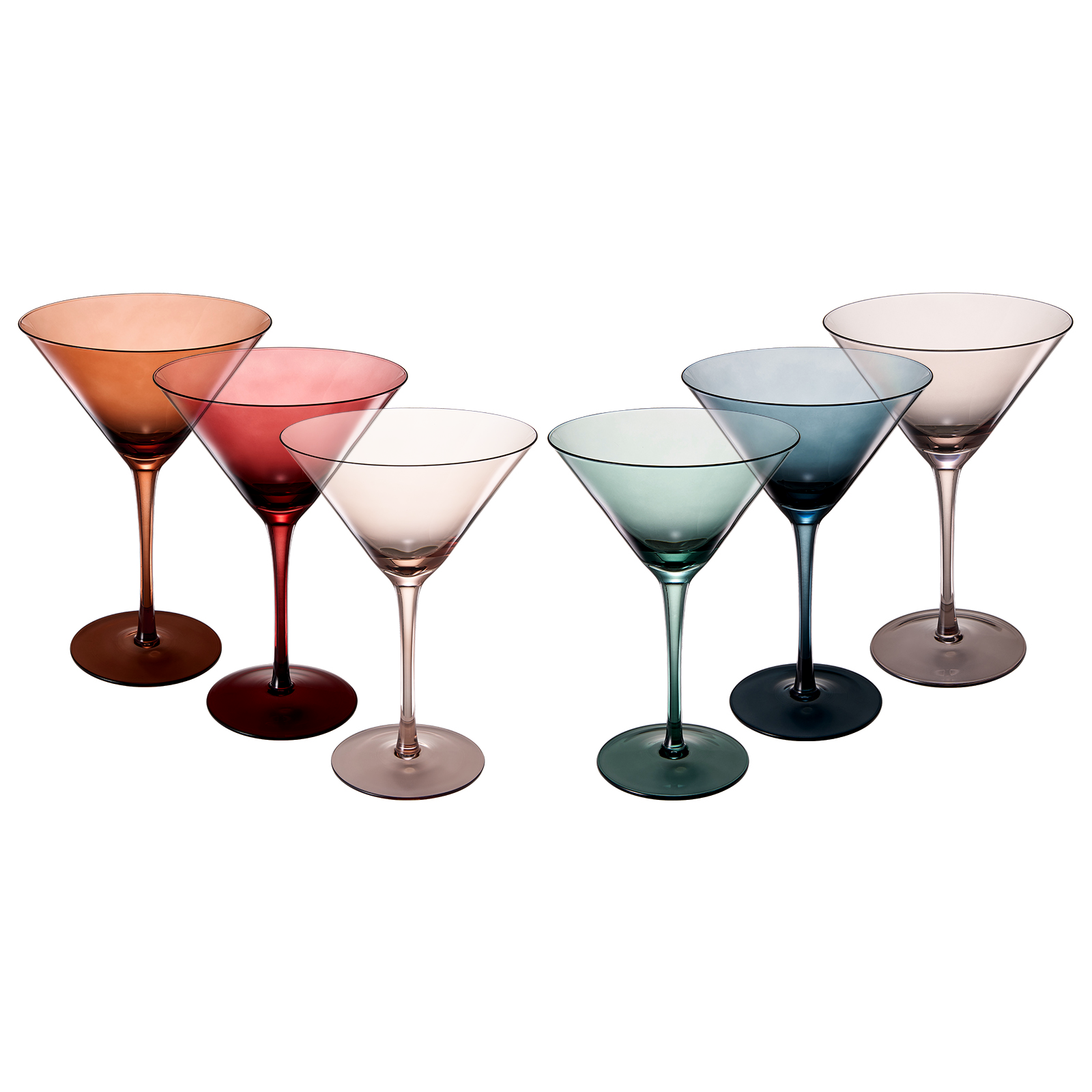 Colored Martini & Cocktail Crystal Glasses - Thumbnail 2