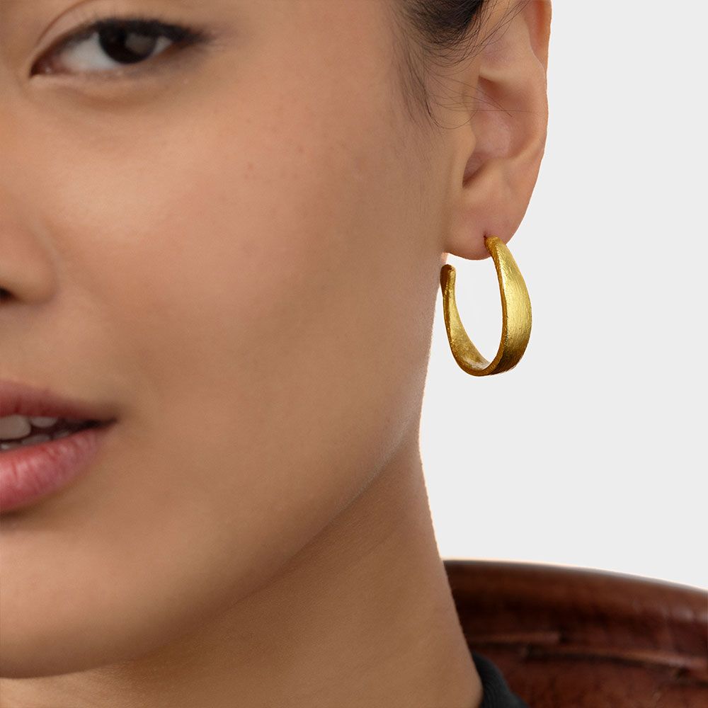 C Hoop Brass Earrings