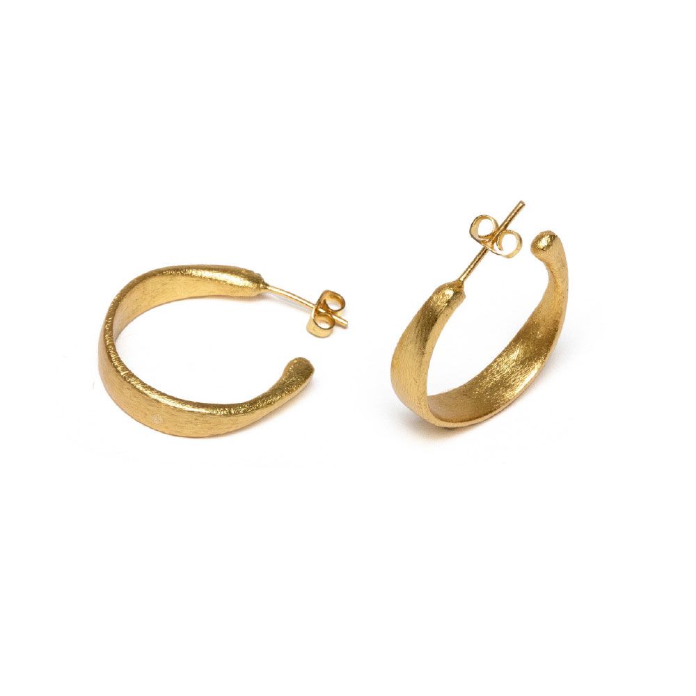 C Hoop Brass Earrings