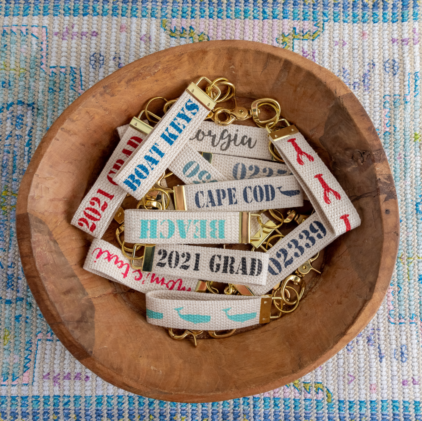 32461 Nautical Blue Personalized Keychain