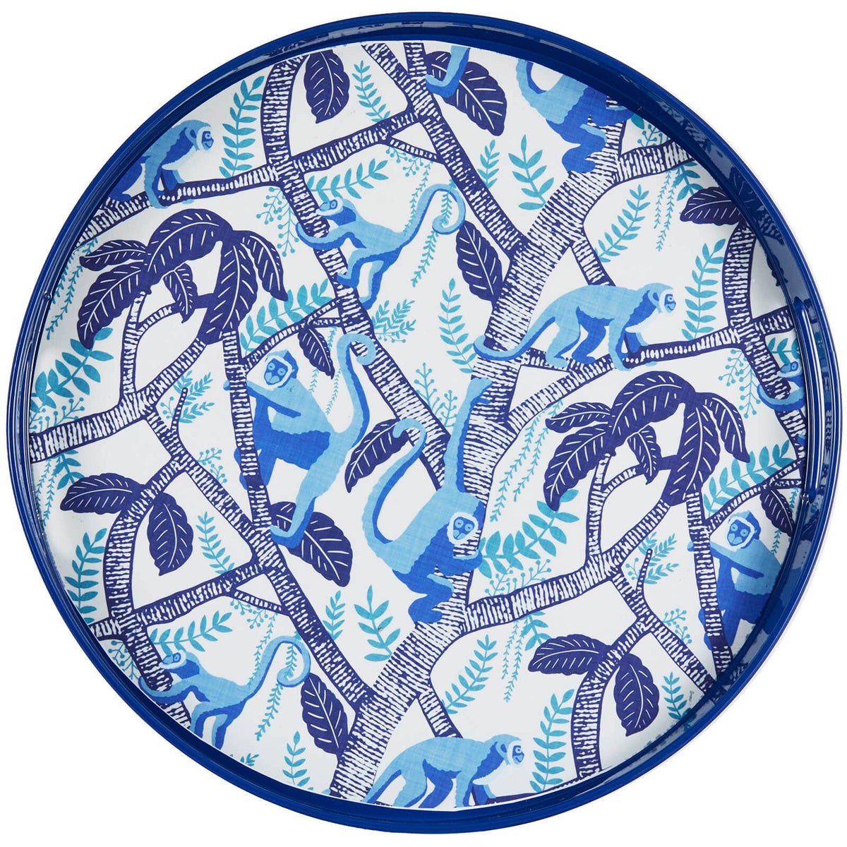 Coco Monkey Round Lacquer Serving Tray