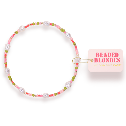 Watermelon Sprinkle Pearl Anklet