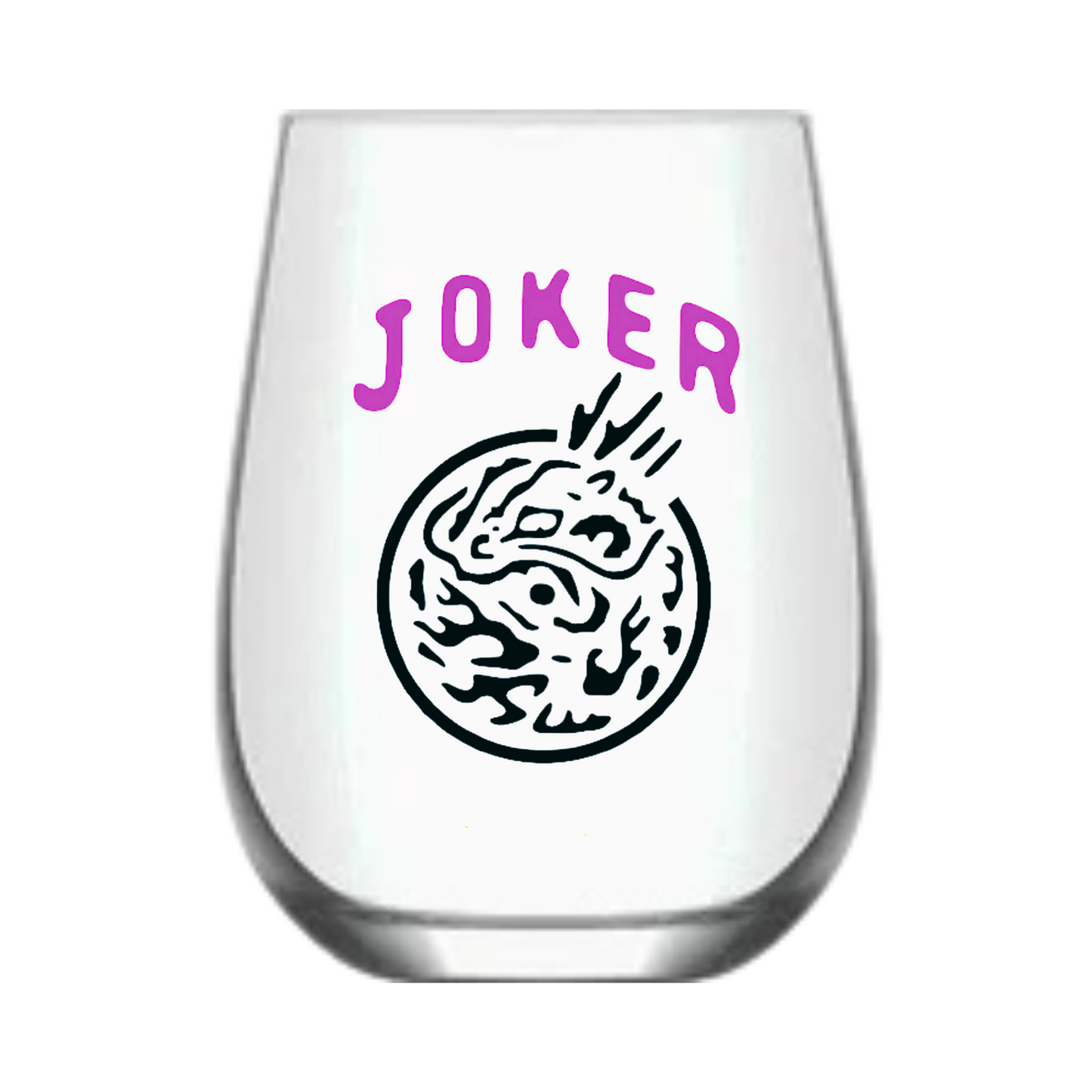 Mahjong Stemless Wine Glass "Joker" - Single 1ct