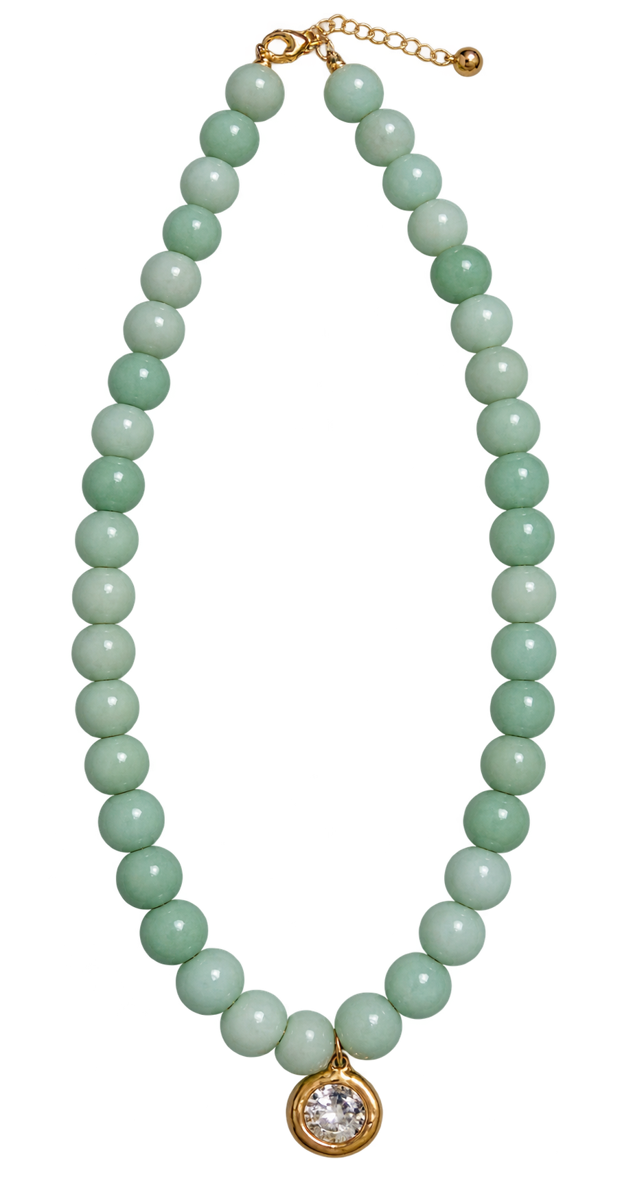 Mint Green Crystal Pendant Necklace