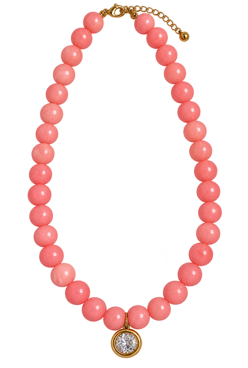 Pink Crystal Pendant Necklace