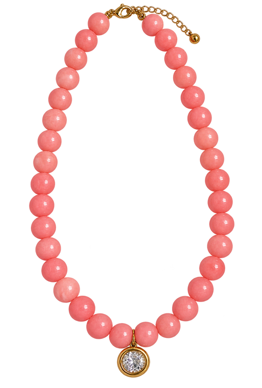 Pink Crystal Pendant Necklace